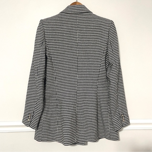 NWT ZARA • double breasted houndstooth blazer black white blogger favorite sz S - Picture 5 of 10